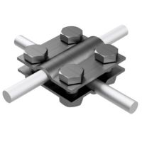 Złącze krzyżowe 4xM8x16, dwie płytki, B do 20mm, stal nierdzewna | AH01103 AH Hardt