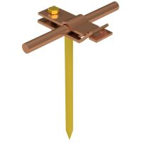 Uchwyt uniwersalny wbijany, H=25cm, B do 30mm, wbijany, drut Fi--5-12mm, miedź/mosiądz | AH06042 AH Hardt