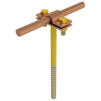 Uchwyt na drut wkręcany, H=12 cm drut Fi--5-10mm, miedź/mosiądz | AH07122 AH Hardt
