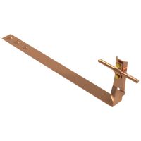 Uchwyt dachówkowy regulowany z blaszką, skręt, L=38cm, miedź/mosiądz | AH09082 AH Hardt
