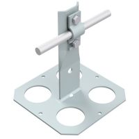 Uchwyt przyklejany z metalową podstawą z otworami z blaszką, H=15cm, ocynk | AH12111 AH Hardt