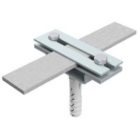 Uchwyt do bednarki z kołkiem rozporowym 3-płytkowy, B do 50mm, G do 6mm, ocynk | AH26061 AH Hardt