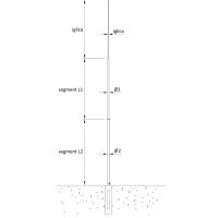 Maszt odgromowy stalowy na fundamencie betonowym, H=18000mm, ocynk ogniowy | AH35091 AH Hardt