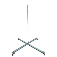 Maszt mocowany do blachy na rąbek stojący, H=1500mm, aluminiowy z podstawą ze stali ocynkowanej | AH41211 AH Hardt