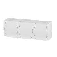Gniazdo n/t potrójne 3x2P+Z IP44, białe, Hermes 2 | 1023-00 Elektro-Plast Nasielsk
