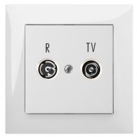 Gniazdo p/t antenowe R-TV końcowe IP20, białe, Sentia | 1452-10 Elektro-Plast Nasielsk