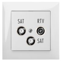 Gniazdo p/t antenowe R-TV-2xSAT końcowe IP20, białe, Sentia | 1460-10 Elektro-Plast Nasielsk