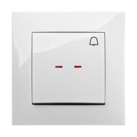 Łącznik p/t zwierny "dzwonek" z podświetleniem, bez ramki, IP20, biały, Carla | 1727-10 Elektro-Plast Nasielsk