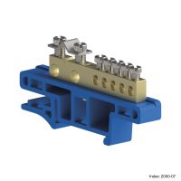 Listwa zaciskowa 7-torowa do montażu na szynie TS35, niebieska, MSF | 2000-07 Elektro-Plast Nasielsk