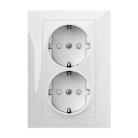 Gniazdo p/t podwójne 2x2P+Z Schuko monolit IP20, białe, Sentia | 1438-00 Elektro-Plast Nasielsk