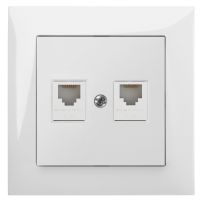 Gniazdo p/t 2xRJ11 B/R, IP20, białe, Sentia | 1451-10 Elektro-Plast Nasielsk