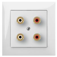 Gniazdo p/t głośnikowe x2 B/R, IP20, białe, Sentia | 1458-10 Elektro-Plast Nasielsk