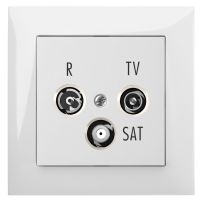 Gniazdo p/t antenowe R-TV-SAT 10dB B/R IP20, białe, Sentia | 1461-10 Elektro-Plast Nasielsk