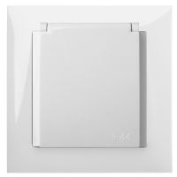 Gniazdo p/t pojedyncze 2P+Z B/R IP44, białe / dymne, Sentia | 1466-10 Elektro-Plast Nasielsk