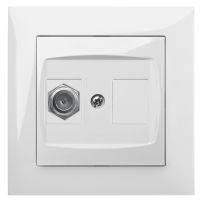 Gniazdo p/t antenowe TV typ FF B/R, IP20, białe, Sentia | 1486-10 Elektro-Plast Nasielsk