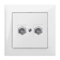 Gniazdo p/t 2xTV typ FF B/R, IP20, białe, Sentia | 1487-10 Elektro-Plast Nasielsk
