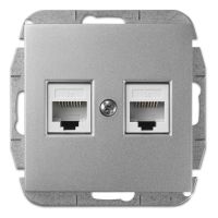 Gniazdo p/t 2xRJ45 B/R, IP20, srebrne, Sentia | 1449-56 Elektro-Plast Nasielsk