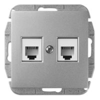 Gniazdo p/t 2xRJ11 B/R, IP20, srebrne, Sentia | 1451-56 Elektro-Plast Nasielsk
