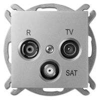 Gniazdo p/t antenowe R-TV-SAT końcowe IP20, srebrne, Sentia | 1453-56 Elektro-Plast Nasielsk
