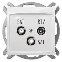 Gniazdo p/t antenowe R-TV-2xSAT końcowe B/R, IP20, białe, Carla | 1760-10 Elektro-Plast Nasielsk