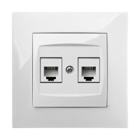 Gniazdo p/t podwójne 2xRJ11 B/R, IP20, srebrny, Carla | 1751-16 Elektro-Plast Nasielsk