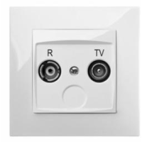 Gniazdo p/t R-TV końcowe B/R, IP20, srebrny, Carla | 1752-16 Elektro-Plast Nasielsk