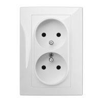 Gniazdo p/t podwójne 2x2P monolit B/R, IP20, grafitowe, Carla | 1741-08 Elektro-Plast Nasielsk