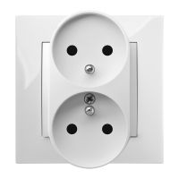 Gniazdo p/t podwójne 2x2P modułowe B/R, IP20, grafitowe, Carla | 1744-18 Elektro-Plast Nasielsk