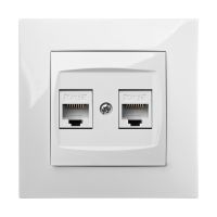 Gniazdo p/t komputerowe podwójne 2xRJ45 CAT 5e B/R, IP20, grafitowe, Carla | 1749-18 Elektro-Plast Nasielsk