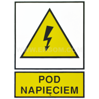 Tabliczka TZO 74X105P napis: Pod napięciem | E04TZ-01012120800 Ergom