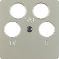 Płytka czołowa do gniazda antenowego 4-wyjściowego, stal szlachetna, lakierowana, K.5 | 148404 Hager