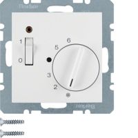 Regulator temperatury pomieszczenia zestyk zwierny, el.centralny, łącznik, dioda, biały, B.Kwadrat | 20308989 Hager