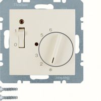 Regulator temperatury pomieszczenia 24 V styk zwierny, el.centralny, łącznik, dioda, kremowy | 20318982 Hager
