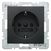Gniazdo Schuko z/u, samozaciski, antracyt, B.x | 47431606 Hager