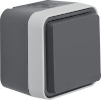 Gniazdo z/u 2P+Z, kompletne, IP55, szary, W.1 | 6768813515 Hager