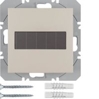 Przycisk 1-krotny płaski z baterią słoneczną KNX RF Berker.Net, kremowy, połysk, B.Kwadrat/S.1 | 85655182 Hager