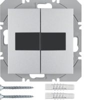 Przycisk 2-kr płaski z baterią słoneczną KNX RF Berker.Net, alu, mat, B.Kwadrat/B.7 | 85656183 Hager