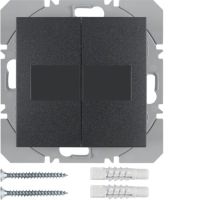Przycisk 2-kr płaski z baterią słoneczną KNX RF Berker.Net, antracyt, mat, B.x/S.1 | 85656185 Hager