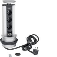 Moduł zasilający teleskopowy, 3xgn + 2xRJ45, Kat.6, aluminium, lakierowany, TEHALIT.officea | G7345LAN Hager
