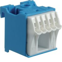 Blok samozacisków neutralny, niebieski, 1x16+5x4mm2, szer. 30mm, QuickConnect | KN06N Hager