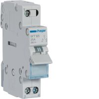 Modułowy przełącznik instalacyjny I-0-II punkt wspólny od góry 1P 25A 230VAC | SFT125 Hager