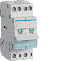 Modułowy przełącznik instalacyjny I-0-II punkt wspólny od góry 2P 25A 230VAC | SFT225 Hager