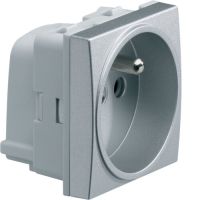 Gniazdo z/u, samozaciski, 16A/250V, 2M, alu, Systo | WS100T Hager