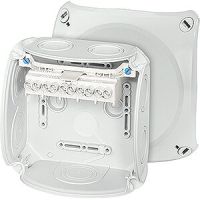 Puszka instalacyjna wewnętrzna DK 0606 GZ IP66 z dławnicami, z zac. 5-bieg., 6mm2, Cu, szara | 62000154 Hensel