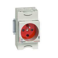Gniazdo modułowe z/u z przesłoną, z blokadą na szynę G382 16A 250V | 004282 Legrand