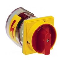Łącznik krzywkowy 4G80-10-U S25, 80A, bez obudowy, pokrętło czerwone,żółte tło tabliczki 3-bieg(0-1) | 63-246417-011 Apator