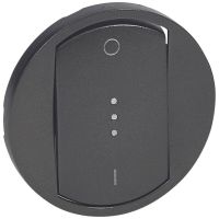 Klawisz łącznika dwubiegunowego ze wskaźnikiem LED, grafitowy, Celiane | 067923 Legrand