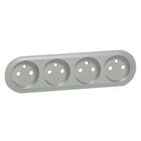 Plakietka do gniazd poczwórnych z/u zespolonych, tytanowa, Celiane | 068425 Legrand