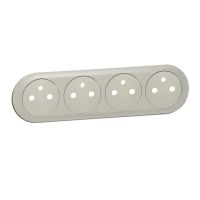 Plakietka do gniazd poczwórnych z/u zespolonych płaskich, tytanowa, Celiane | 068414 Legrand