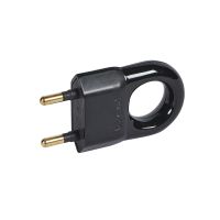 Wtyczka 2P, 2,5 A, plastikowa, czarna, z pierścieniem | 050309 Legrand